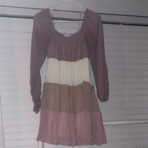 Elegant Multicolor Long Sleeve Dress